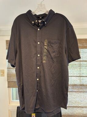 Men's Banana Republic Navy Short-Sleeve Button-Down Shirt